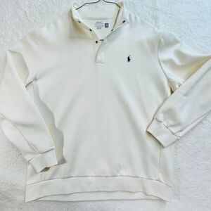 Polo Ralph Lauren Men's Estate Double Knit Quarter Snap Cream Pullover Size XXL